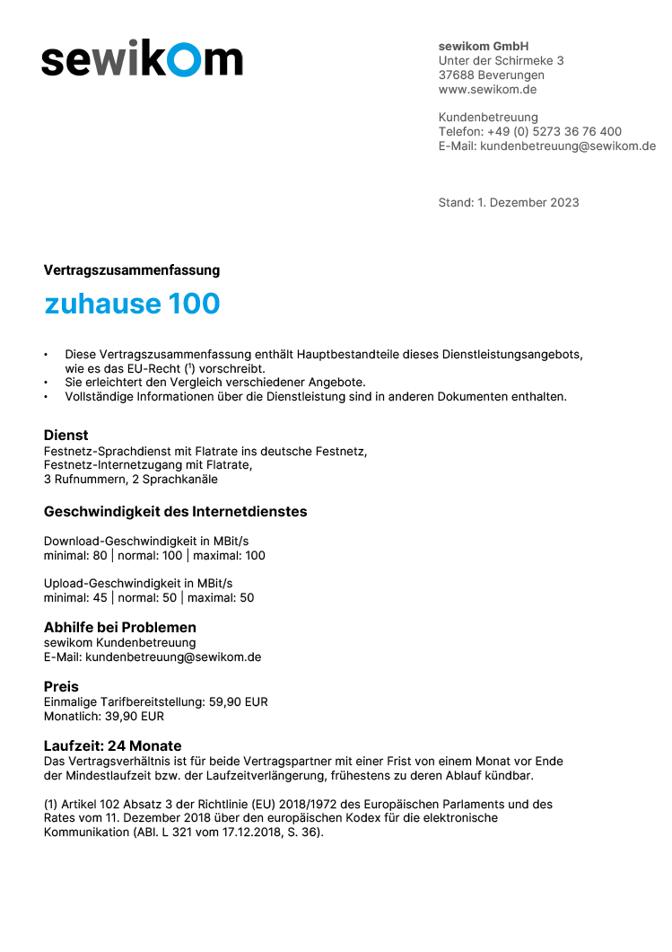 Anbieterwechselformular